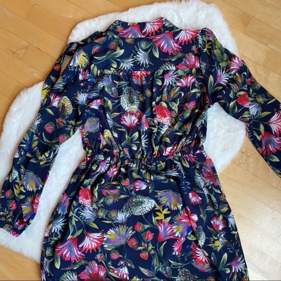 SOLD - J. Crew Navy Floral Neck Tie Dress - Picture 7 of 16